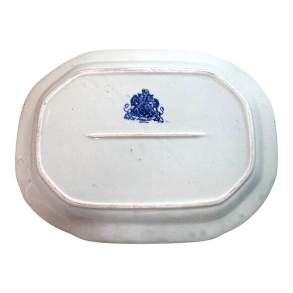 Antique Victoria Ware Ironstone Flow Blue Fox Hunting Horses Hound Platter 17" - Picture 3 of 7